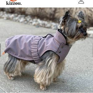 Kizzou Handmade waterproof raincoat dog Brownie jacket Fig size Xs made in NYC